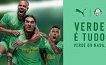 O Palmeiras lançou nesta sexta-feira a sua terceira camisa para a temporada 2022. Em tom de verde mais claro e com detalhes em amarelo, o novo modelo terá sua estreia no dia 10 de setembro, diante do Juventude, pelo Brasileirão. Confira, na galeria a seguir, as fotos do novo uniforme: