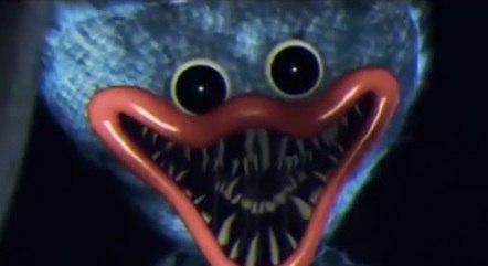 O personagem Huggy Wuggy em imagem do game Poppy Playtime