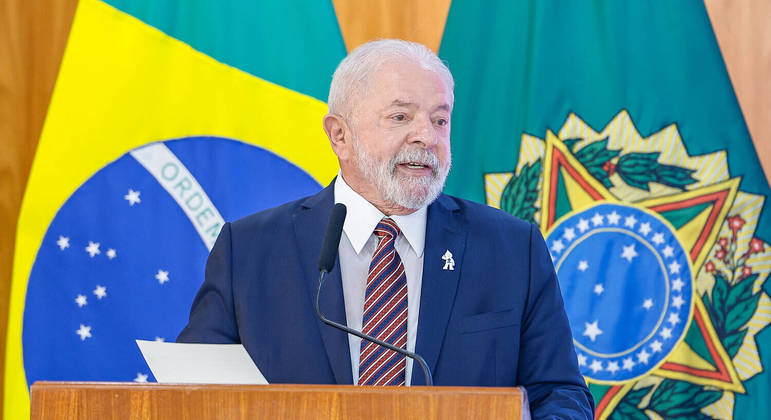 O presidente da República, Luiz Inácio Lula da Silva (PT), em cerimônia no Palácio do Planalto