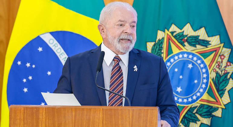 Luiz Inácio Lula da Silva (PT), presidente da República, durante cerimônia no Palácio do Planalto