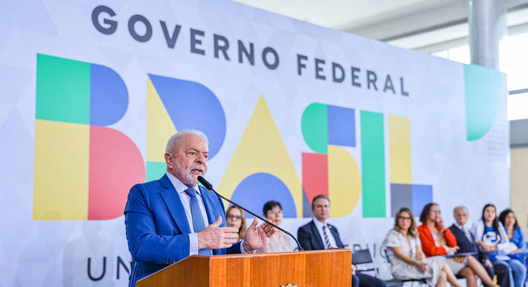O presidente da República, Luiz Inácio Lula da Silva (PT), em evento no Palácio do Planalto