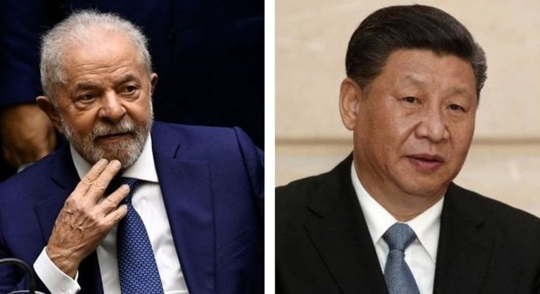 O presidente do Brasil, Luiz Inácio Lula da Silva (PT), e o líder chinês, Xi Jinping