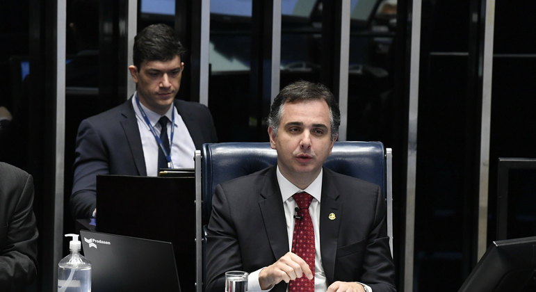 O presidente do Senado, Rodrigo Pacheco 