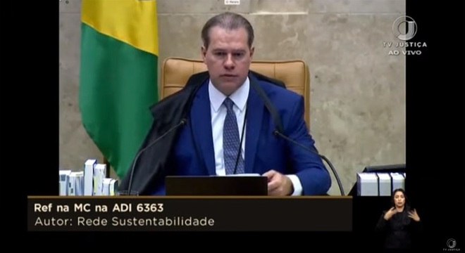 O presidente do STF, Dias Toffoli, em sessão virtual