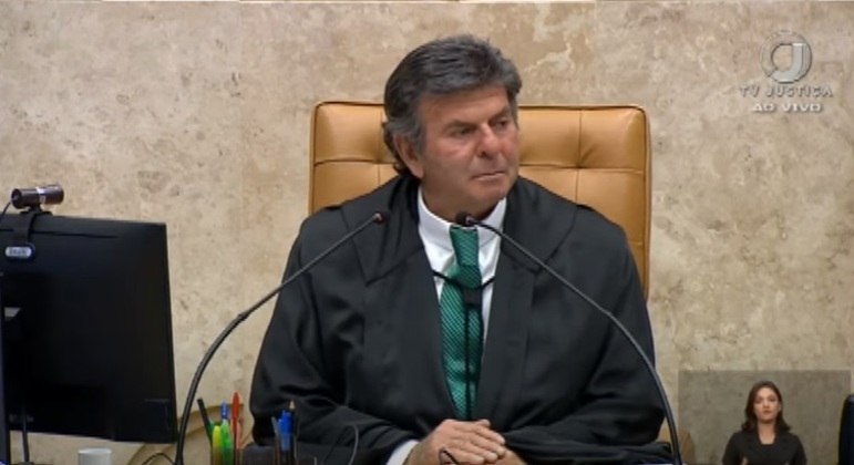 O presidente do STF, Luiz Fux, na primeira sessão após o recesso, nesta segunda (2)