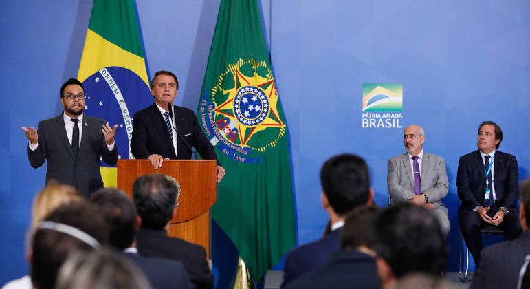 Presidente Jair Bolsonaro (PL) em evento no Palácio do Planalto