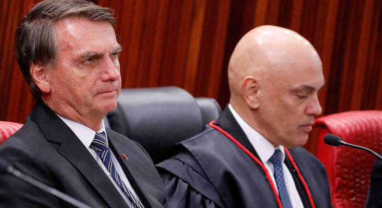 O presidente Jair Bolsonaro e o ministro Alexandre de Moraes, do STF
