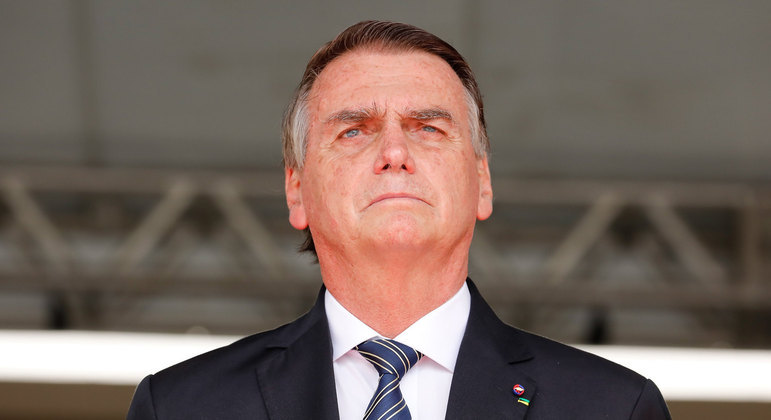 O presidente Jair Bolsonaro (PL), que participou de evento de promoção de oficiais-generais do Exército