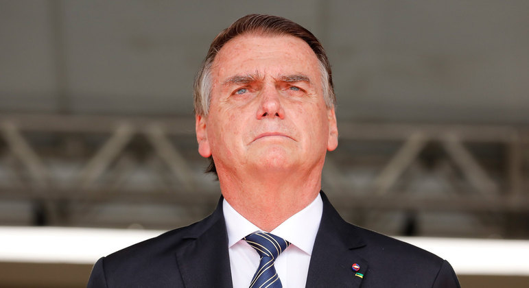 O presidente Jair Bolsonaro (PL) durante evento público
