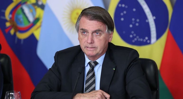 O presidente Jair Bolsonaro (PL) durante a 6ª Reunião Extraordinária de Presidentes do Foro para o Progresso da América do Sul (Prosul)