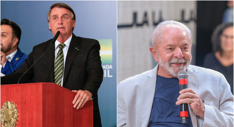 O presidente Jair Bolsonaro (PL) e o ex-presidente Luiz Inácio Lula da Silva (PT) 