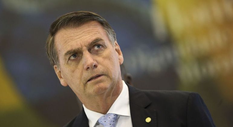 O presidente Jair Bolsonaro (PL) durante evento público