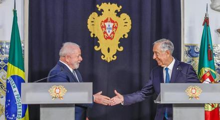 Lula e o presidente de Portugal, Marcelo Rebelo
