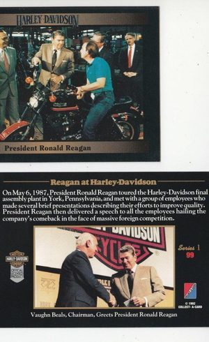 O presidente Ronald Regan visita a planta da H-D em York, Pensilvnia / Reproduo 
