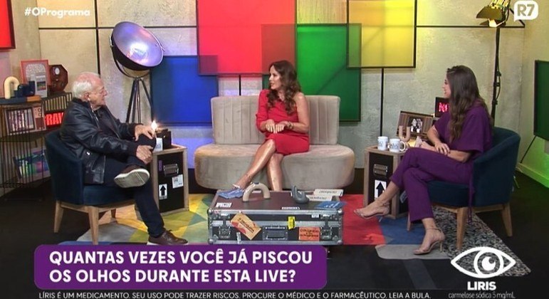 Jornalista e apresentadora Regina Volpato durante bate-papo com Flávio Ricco e Gabi França nesta terça (3)