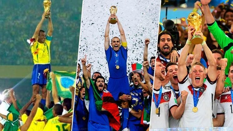 O Qatar está logo aí! O Lance! reuniu as seleções que mais vezes conquistaram a Copa do Mundo na história. Veja a lista!