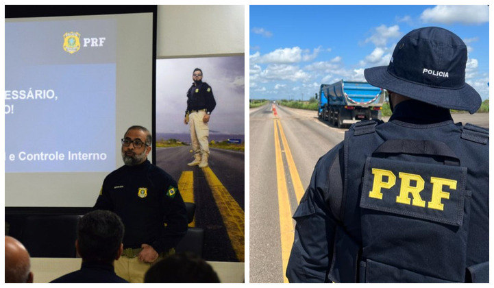 O R7 verificou que outros ex-diretores também são alvo da operação. Um deles é o ex-corregedor da PRF, Wendel Benevides Matos (à esq.), que teria arquivado denúncias contra Silvinei Vasques
