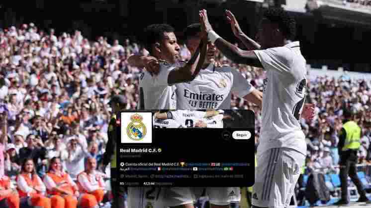 O Real Madrid é reconhecido como uma 'Organização do Twitter', ou seja, o clube pagou para receber um selo dourado que o identifica como uma empresa. 