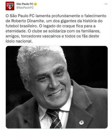 O São Paulo foi outro clube brasileiro que se solidarizou com a morte do centroavante.