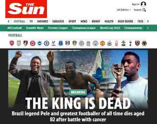 O sensacionalista 'The Sun' foi direto em sua manchete: 'O Rei está morto'. A frase faz alusão a uma tradicional proclamação feita no momento que um novo rei ou rainha assumia o trono nas monarquias absolutistas.