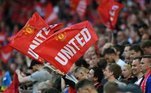 O site afirma que o Manchester United tem 350 milhões de torcedores pelo mundo.