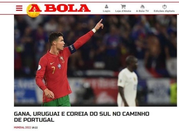 O também português 'A Bola' destacou os adversários de Portugal no Grupo H.