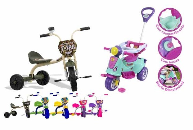 O Triciclo é um aliado na coordenação motora das crianças. É recomendado a partir dos 2 anos e pode ser um brinquedo para atividade, desenvolvimento e, claro, muita diversão.