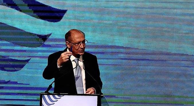 O vice-presidente Geraldo Alckmin (PSB), durante evento em Brasília