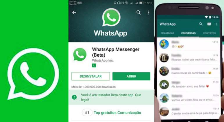 Tela do WhatsApp; função 'Comunidades' só deve ser disponibilizada no Brasil após as eleições