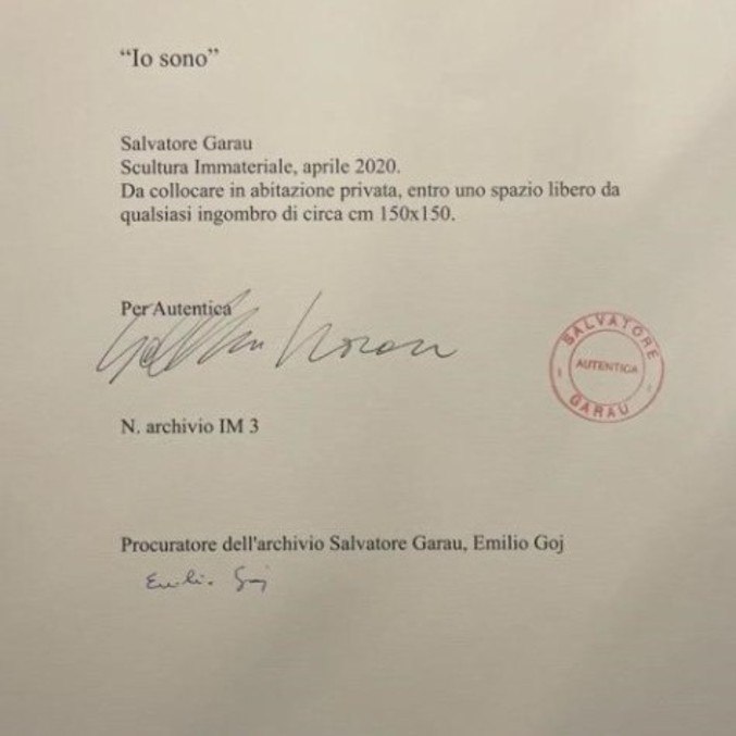 O certificado que prova que a obra imaterial existe
