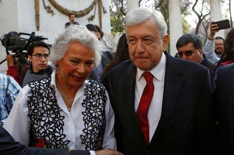 Olga Sanchez e o presidente Manuel López Obrador