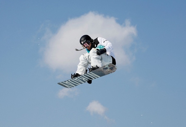 Hiroaki Kunitake do Japão, durante a competição de Snowboard Hiroaki Kunitake do Japão, durante a competição de Snowboard
