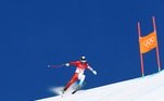 Jasmine Flury, da Suíça, durante prova de Esqui