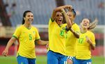 No segundo tempo, Marta fez o terceiro gol brasileiro aos 28 minutos, com um chute de pé esquerdo no canto esquerdo da goleira da China