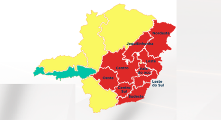 Mais da metade das regiões de Minas estão na onda vermelha