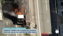 Falha mecânica fez ônibus pegar fogo na avenida Nove de Julho, no centro de São Paulo
