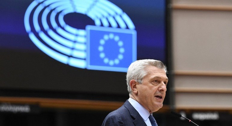 Filippo Grandi, do alto-comissariado da ONU para os refugiados, discursa em Bruxelas
