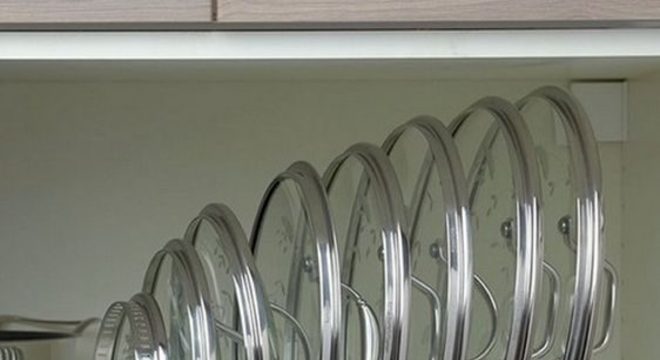 organizadores de cozinha - organizador de tampas de panela 