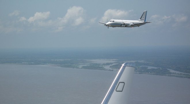 Os aviões alemães G1 e G5 usados pelos cientistas do GoAmazon para estudar a atmosfera amazônica