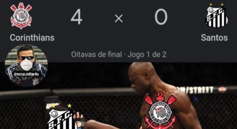 Os memes de Corinthians 4 x 0 Santos pelas oitavas de final da Copa do Brasil.