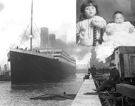 Os pais de Milvina queriam emigrar da Inglaterra para os EUA. Mas não deveriam estar no Titanic. Por causa de uma greve de trabalhadores, eles acabaram sendo transferidos para o navio. O pai morreu no naufrágio. Ela, a mãe e o irmão (com Milvina na foto) sobreviveram.  