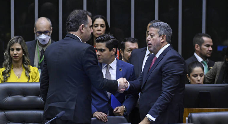 Os presidentes do Senado, Rodrigo Pacheco, e da Câmara dos Deputados, Arthur Lira