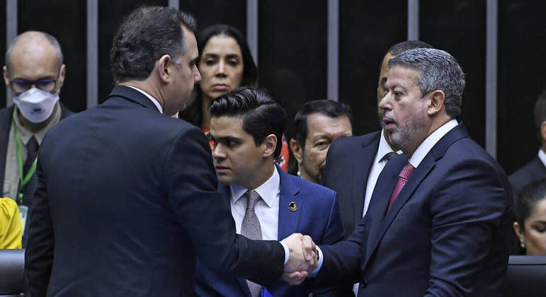 Os presidentes do Senado, Rodrigo Pacheco (PSD-MG), e da Câmara, Arthur Lira (PP-AL)