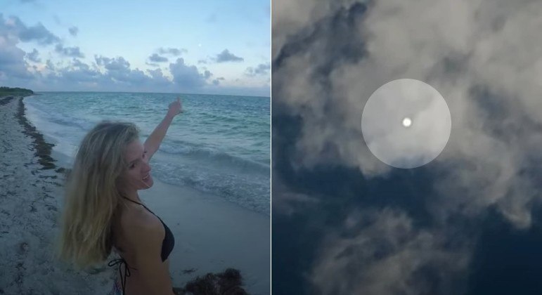 Óvni esférico e brilhante foi registrado por casal de youtubers em praia dos EUA