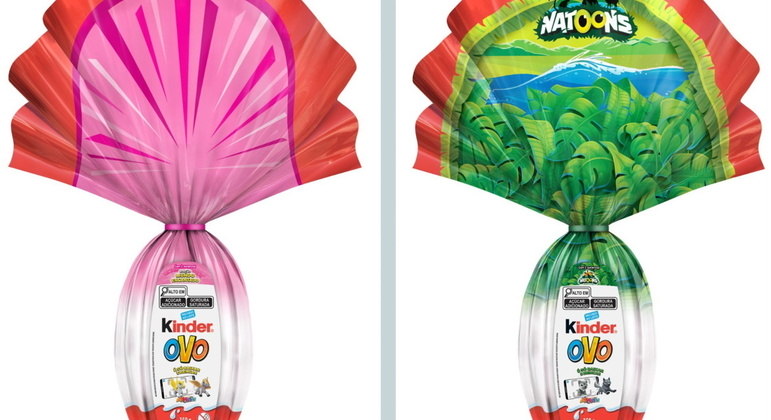 A linha Kinder
tem duas opções de tamanho: 100g (R$
58,49) e 150g (R$ 78,99). Neste
ano, os ovos da marca vêm com surpresas das coleções 