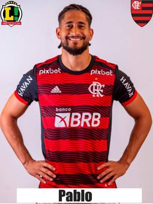 PABLO - 6,5 - Acompanhou o nível do parceiro de zaga com atuação segura. Bem fisicamente e em ritmo de jogo, tem nível para ser titular do Flamengo. Na reta final, cometeu erro na saída de bola, mas o rival não aproveitou.