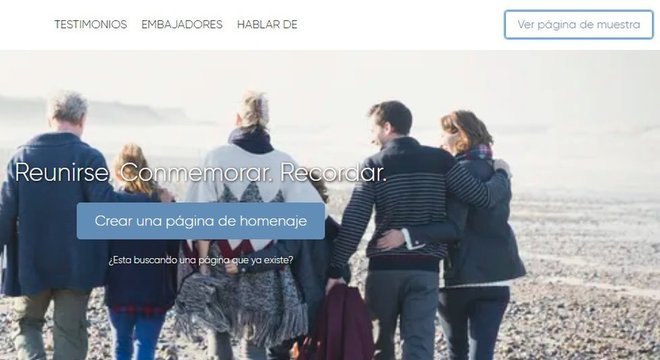 O InMemori é um serviço gratuito pelo qual é possível compartilhar mensagens de pêsames ou recordações e fotos da pessoa falecida