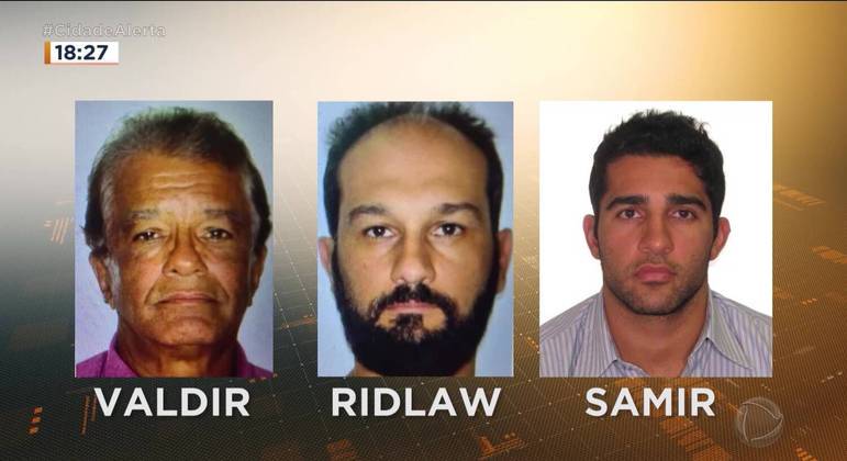 Samir Gabriel da Silva (dir.), é suspeito de mandar matar o pai, Valdir (esq.) e o irmão, Ridlaw (meio), em Ribeirão Preto 