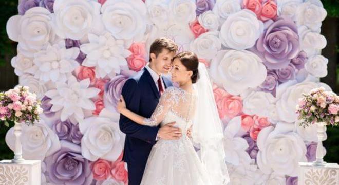 Painel de flores para casamento