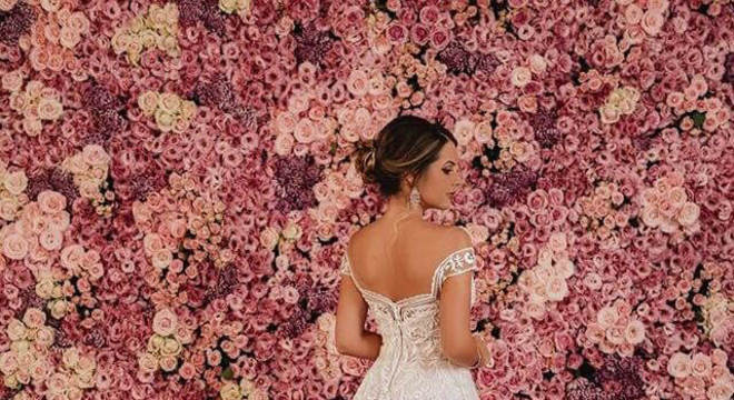 Painel de flores para casamento para fotos